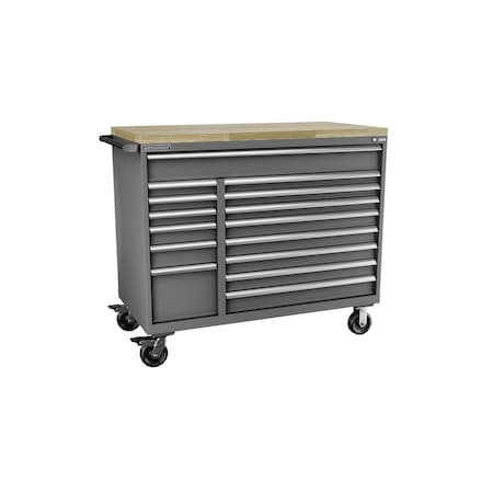 Champion Tool Storage Mobile Modular Cabinet, 13 Drawer, Dark Gray, Steel, 56-1/2 in W x 28-1/2 in D x 39 in H D1800DB13MB8BBT-DG